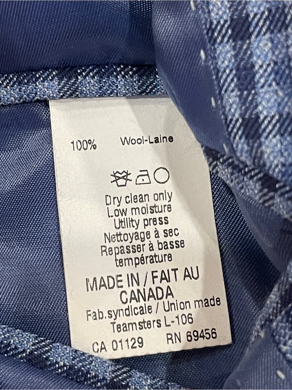 Hart Schaffner Marx Guabello Sobrius Wool Blazer Sport Coat Blue Check Men 48R